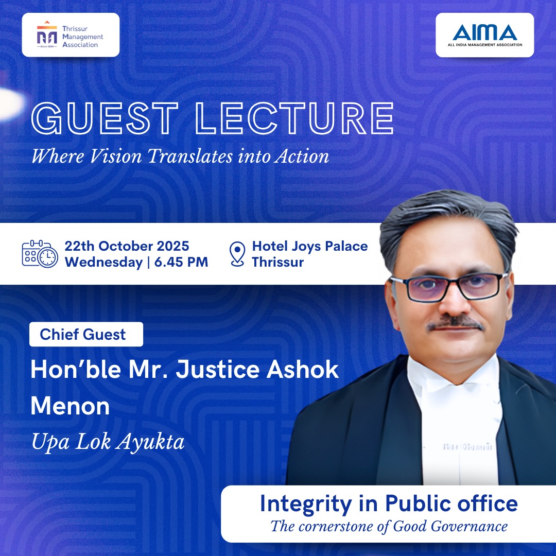 TMA Guest Lecture : Integrity in public office : the cornerstone of good governance “
