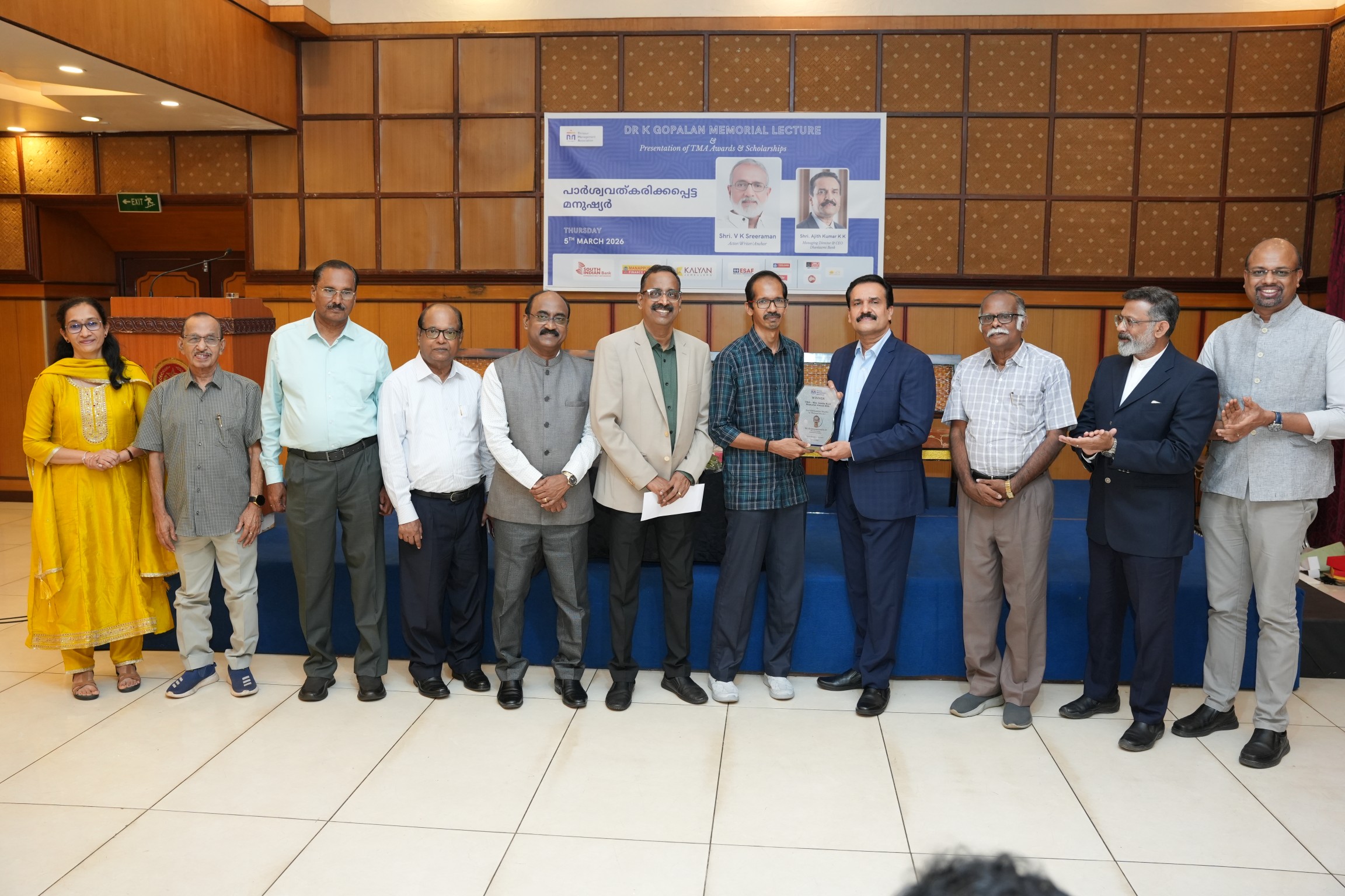 Dr. K. Gopalan Memorial Lecture & Presentation of TMA Awards
