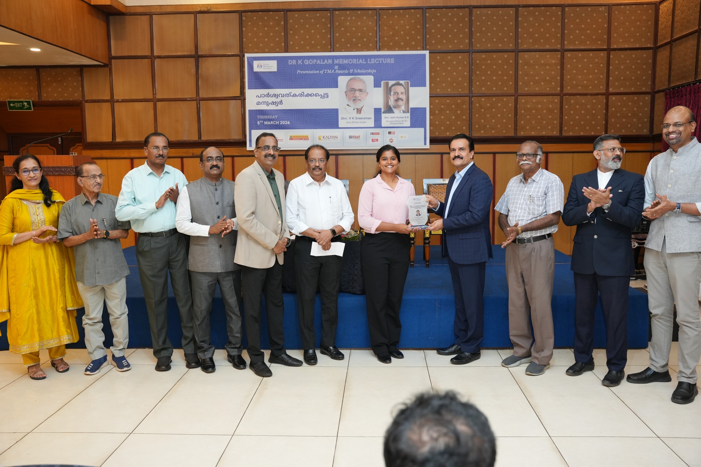Dr. K. Gopalan Memorial Lecture & Presentation of TMA Awards
