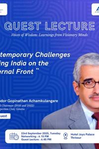 TMA Guest Lecture : Contemporary Challenges Facing India on the External Front